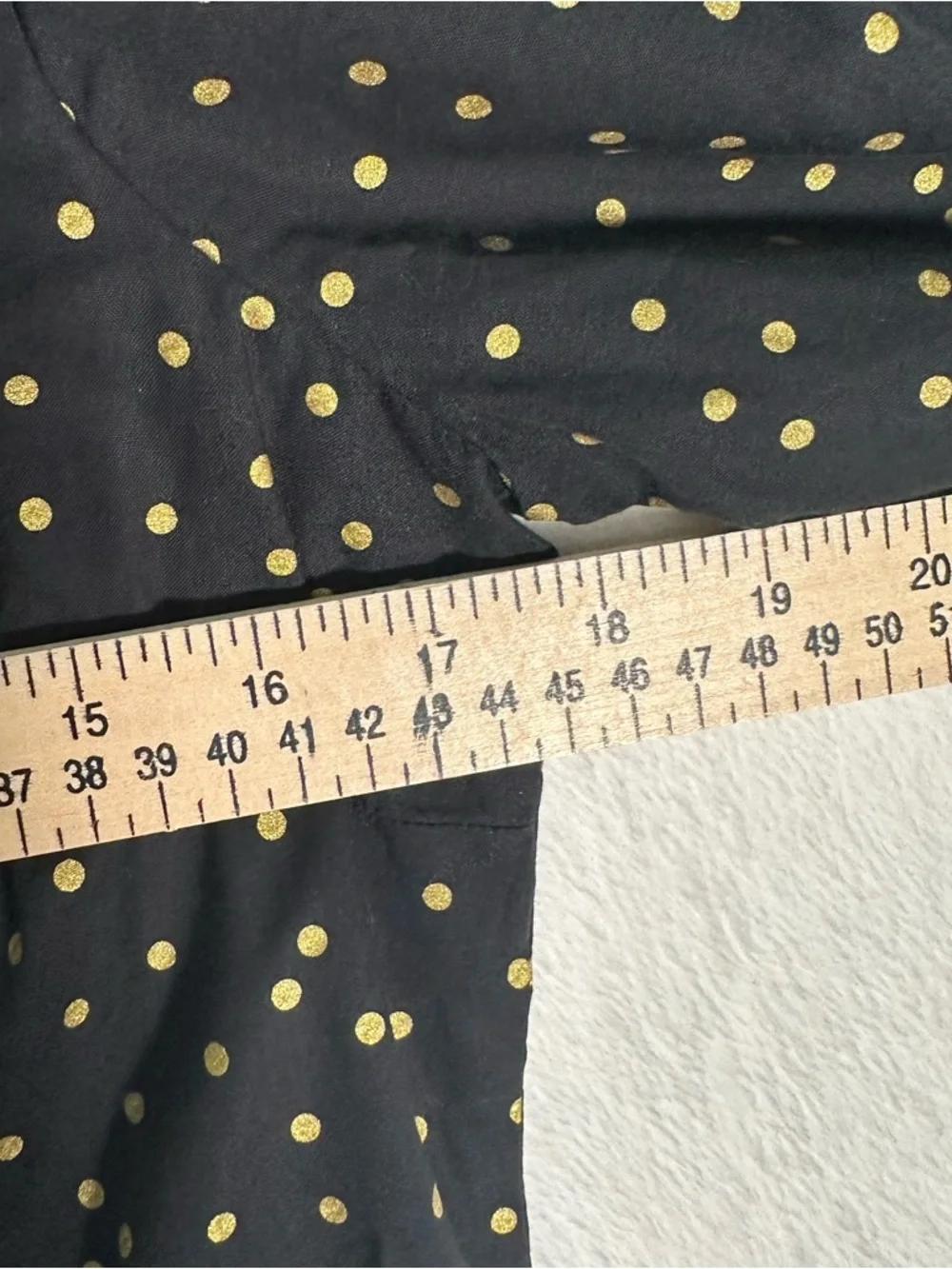 J.Crew Perfect Shirt Women’s 2 Black Gold Foil Polka Dot Cotton Blouse Metallic‎